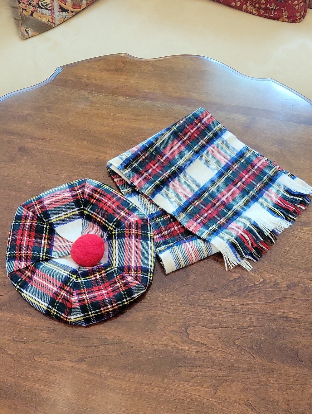 Vintage Scottish Bonnet and Scarf